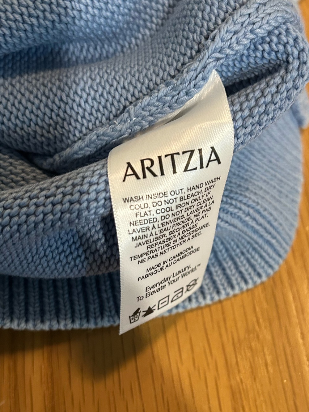 Aritzia TNA Hermosa Sweater Sun-faded Ripple Blue, Size XL NWT - Picture 8 of 11